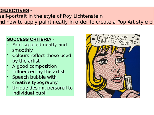 KS3 Pop Art Mini Project - Portrait, Art & Design