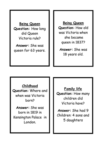 QUIZ QUIZ TRADE CARDS QUEEN VICTORIA