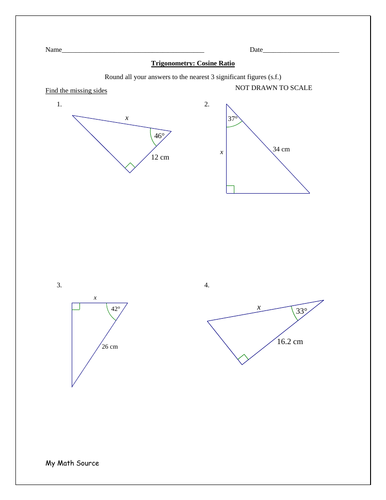 Trigonometry - Using the Cosine Ratio