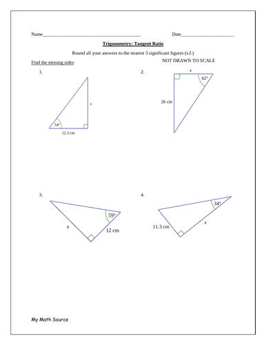 Trigonometry - Using the Tangent Ratio