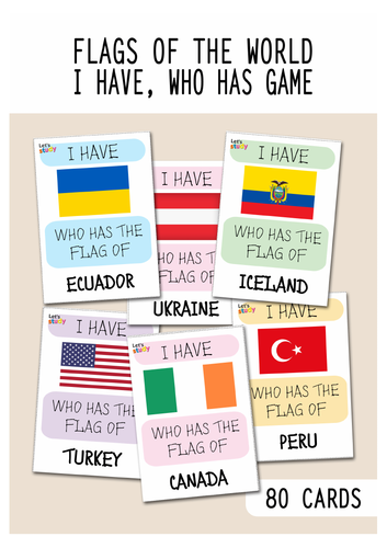 I Have, Who Has? Flags Game | Countries & Flags Vocabulary | ESL Speaking