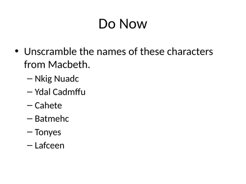 Macbeth Act 5 scene 3 exam q and ppt