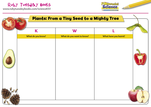 KWL grid - Plants (from a tiny seed to a mighty tree)