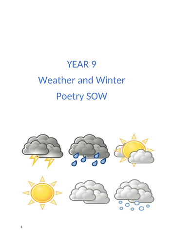 Winter and Weather poetry SOW