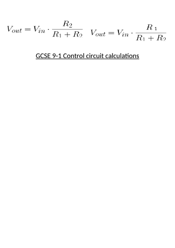 Control and sensing circuits  GCSE 9-1
