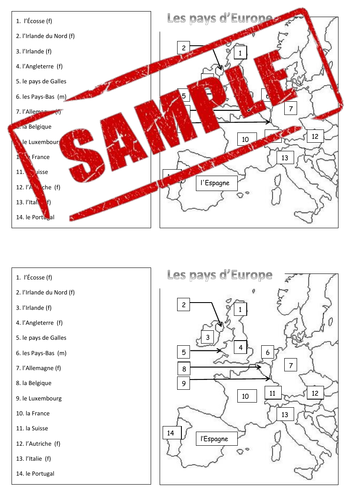 Fiches d'activités : Les drapeaux d'Europe (Teacher-Made)