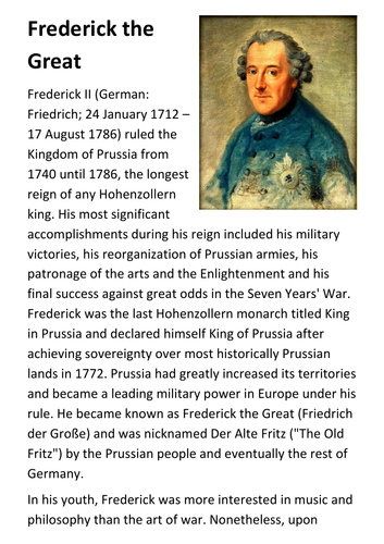 Frederick the Great Handout