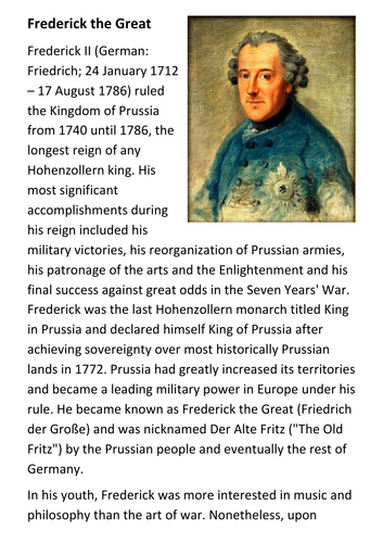 Frederick the Great Handout
