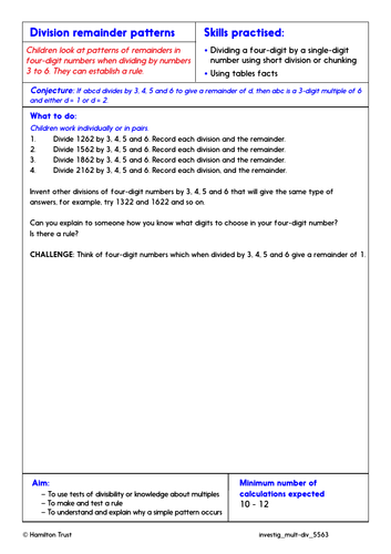 problem solving short division