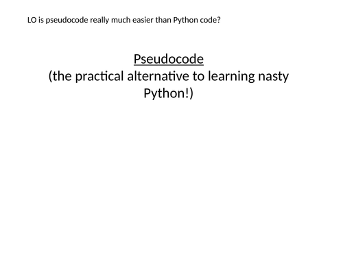 Pseudocode lesson
