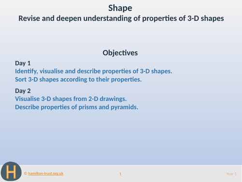 Deepen understanding of 3-D shapes - Teaching Presentation - Year 5 ...