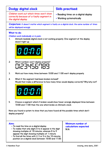 Tell Time To 5 Minutes Roman Numerals Problem Solving Investigation 