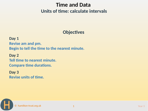 Units of time: calculate intervals - Teaching Presentation - Year 3