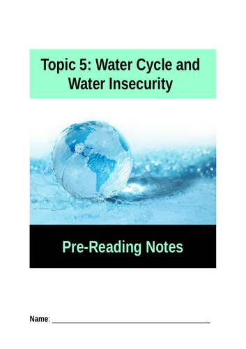 Water insecurity pre-learning booklet.