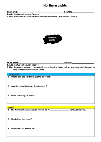 Northern Lights Lesson