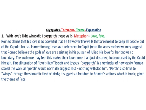 Romeo & Juliet- Ultimate One Page Revision Sheet.