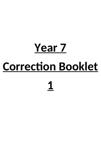 Correction Booklets- Supporting Grammar.