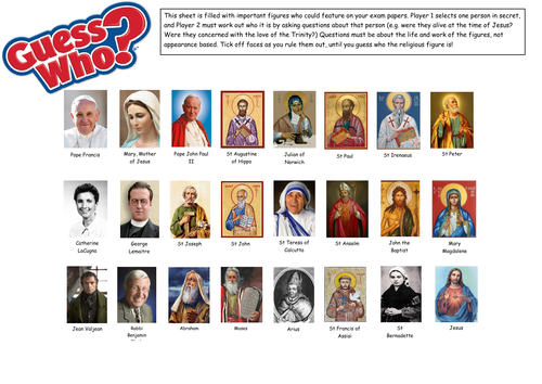 AQA B Guess Who Revision Game