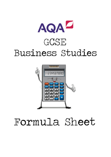 AQA GCSE Business Studies (New Spec) Formula Booklet