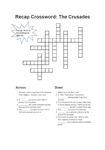 Crusades Crossword