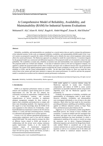 QM012 Reliability and Maintainability Model V002