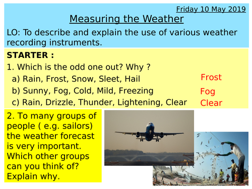 Weather and climate - Weather recording instruments