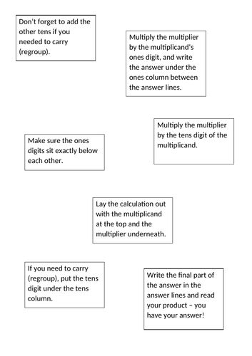 Cut and order flow chart for formal method column multiplication