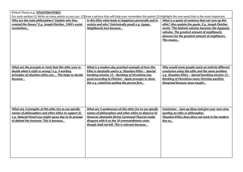 Edexcel / AQA / Eduqas  - Religious Studies - Wall Planner - Revision Board  -