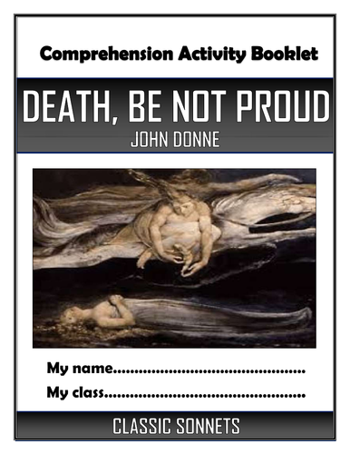 John Donne - Death, Be Not Proud - Comprehension Activities Booklet!