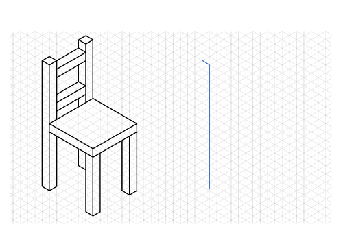 Isometric drawing -chair