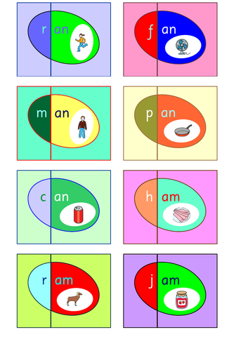 CVC - Word Families Matching Eggs Game
