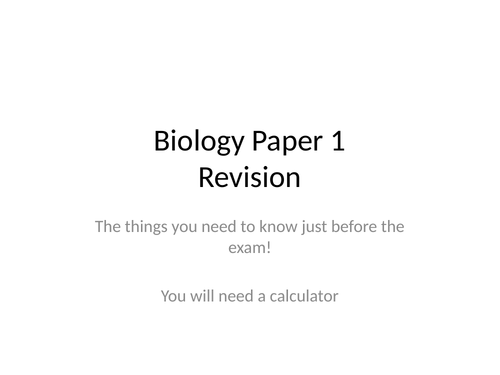 Edexcel GCSE Combined Biology Paper 1 revision presentation
