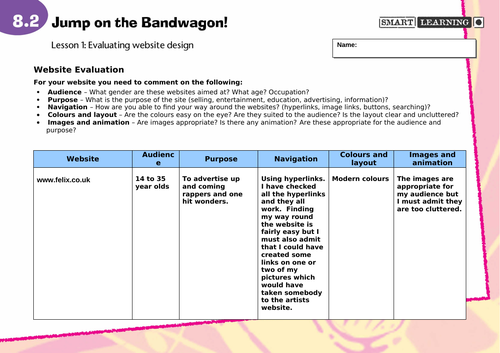 Website Evaluation Form