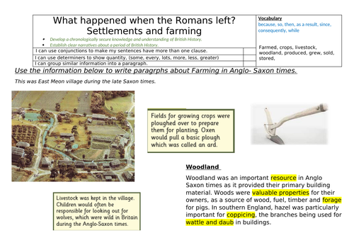 Changes in farming after the Romans left England