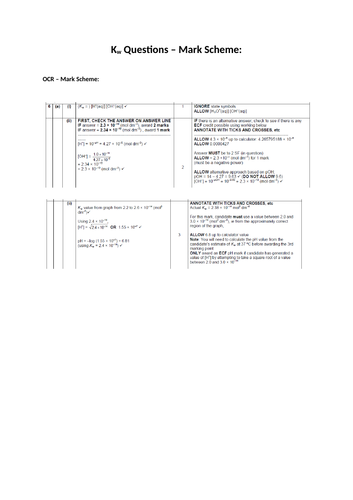 A LEVEL CHEMISTRY - Kw EXAM QUESTIONS