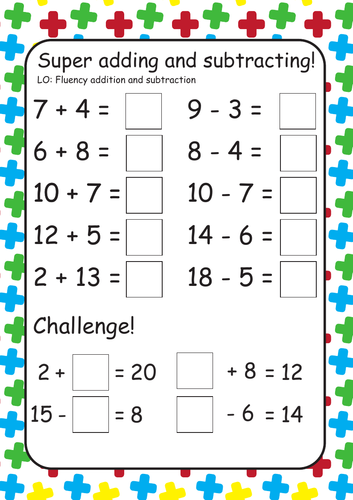 Differentiated addition and subtraction year 1