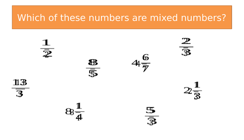 Converting between Mixed Numbers and Improper Fractions