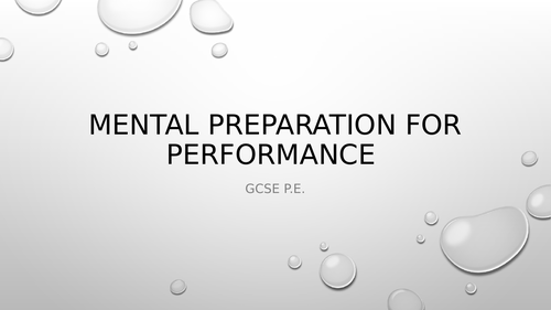 GCSE PE - Mental Preperation