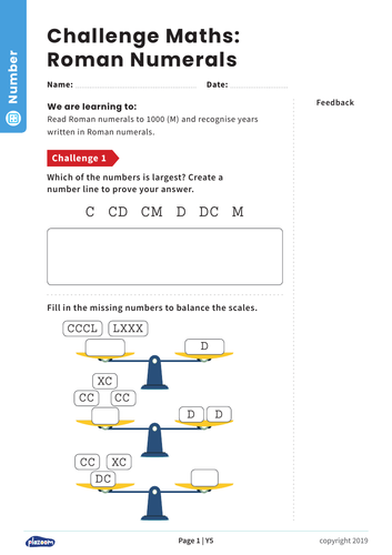 Roman Numerals: Y5 – Number and Place Value – Maths Challenge