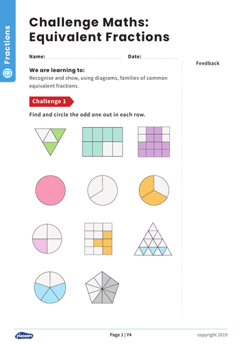 Equivalent Fractions: Y4 – Fractions – Maths Challenge