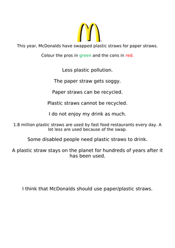 McDonalds Straws- Paper vs Plastic