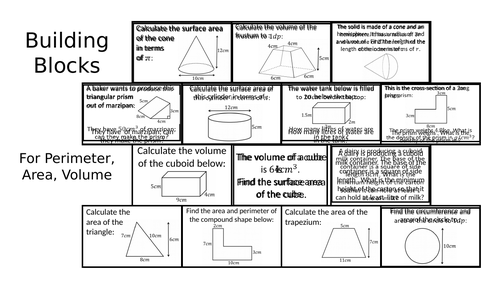 Building Blocks - Perimeter, Area, Volume