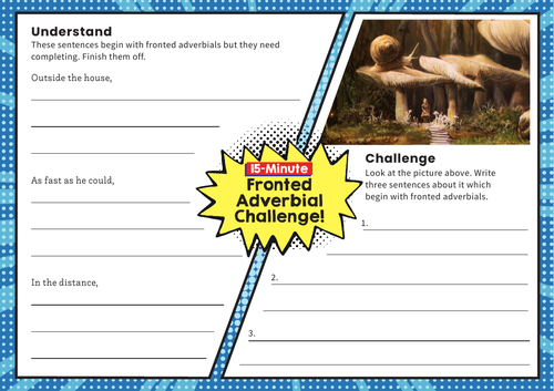 Fronted Adverbials – Y5 SPaG Challenge Mat