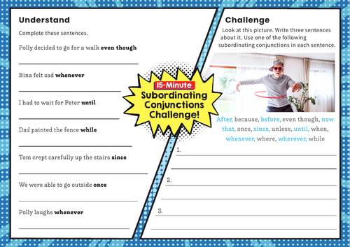 Subordinating Conjunctions – Y3 SPaG Challenge Mat