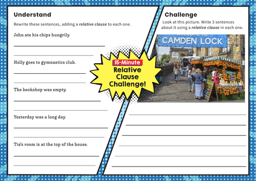 Relative Clauses – Y5 SPaG Challenge Mat