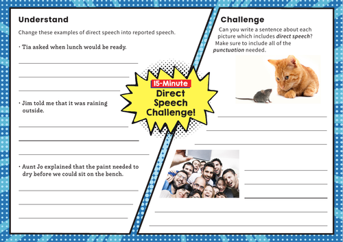 Direct Speech – Y4 SPaG Challenge Mat