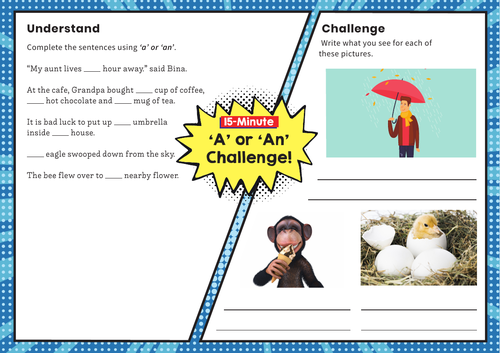 A or An – Y3 SPaG Challenge Mat