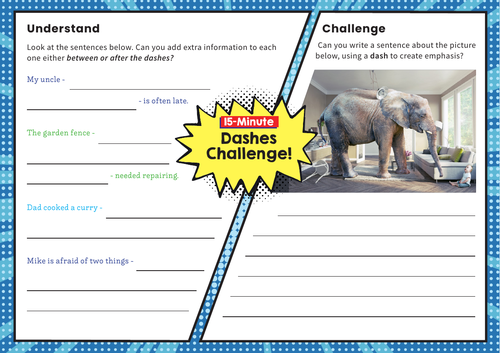 Dashes – Y5 SPaG Challenge Mat