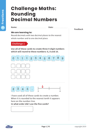 Rounding Decimals: Y5 – Fractions – Maths Challenge