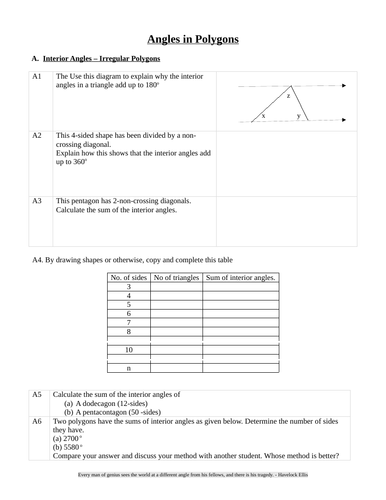 Angles in polygons | Teaching Resources